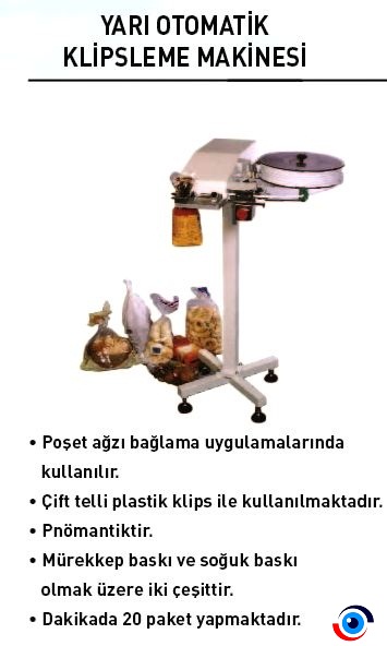 Ekmek Poşeti Klips Makinası